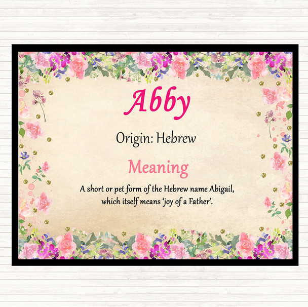 Abby Name Meaning Mouse Mat Pad Floral