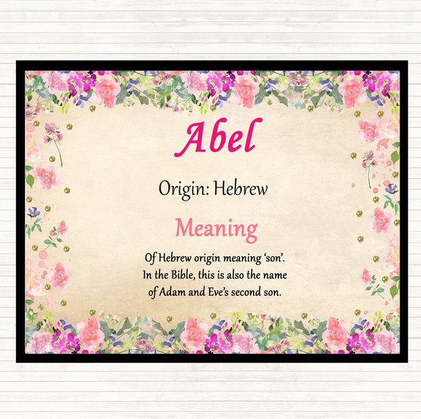 Abel Name Meaning Mouse Mat Pad Floral