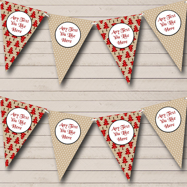 Xmas Trees & Polkadots Personalised Christmas Decoration Bunting