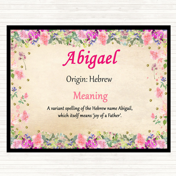 Abigael Name Meaning Mouse Mat Pad Floral