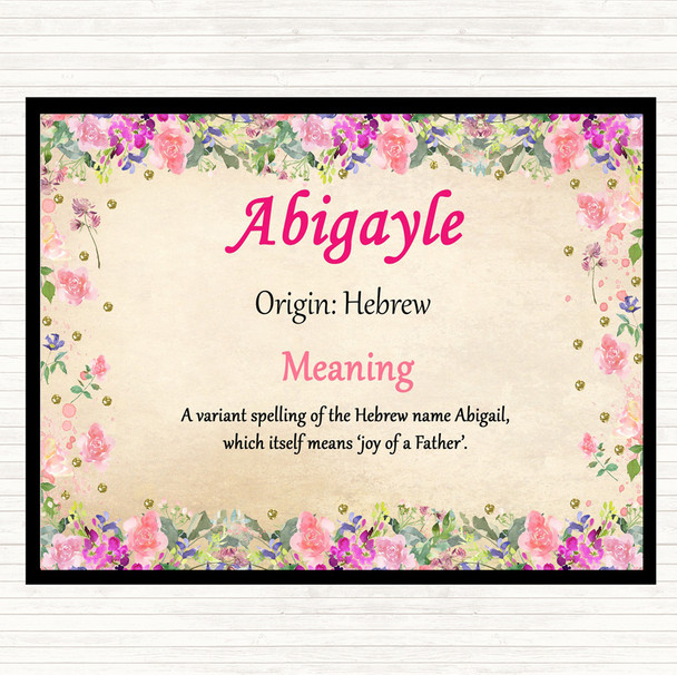 Abigayle Name Meaning Mouse Mat Pad Floral