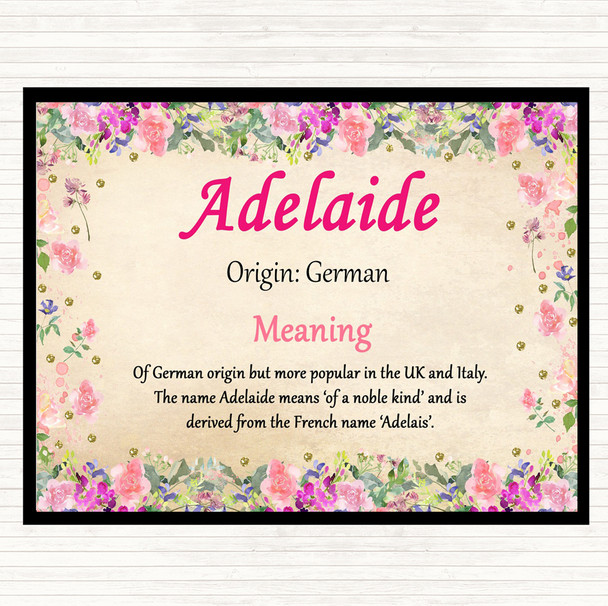 Adelaide Name Meaning Mouse Mat Pad Floral