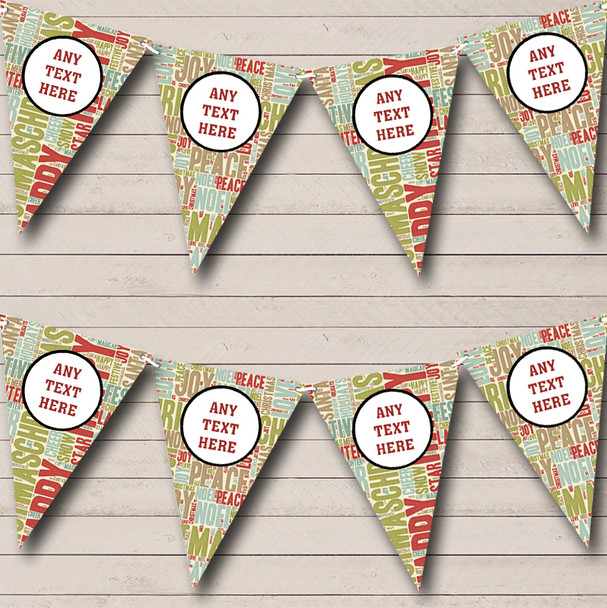 Xmas Text Personalised Christmas Decoration Bunting