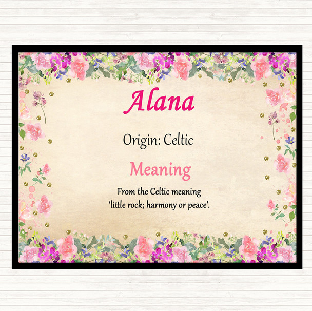 Alana Name Meaning Mouse Mat Pad Floral