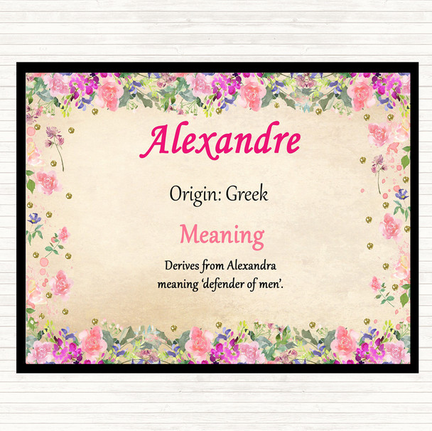 Alexandre Name Meaning Mouse Mat Pad Floral