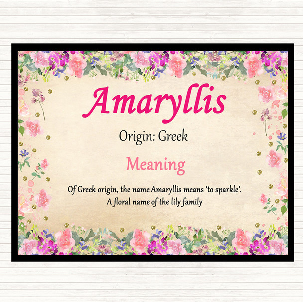 Amaryllis Name Meaning Mouse Mat Pad Floral