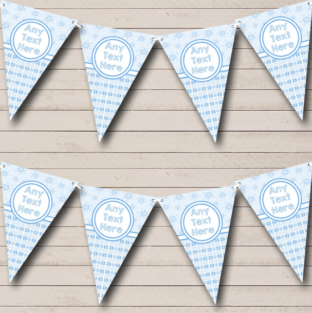 Winter Snowflakes Blue Personalised Christmas Bunting