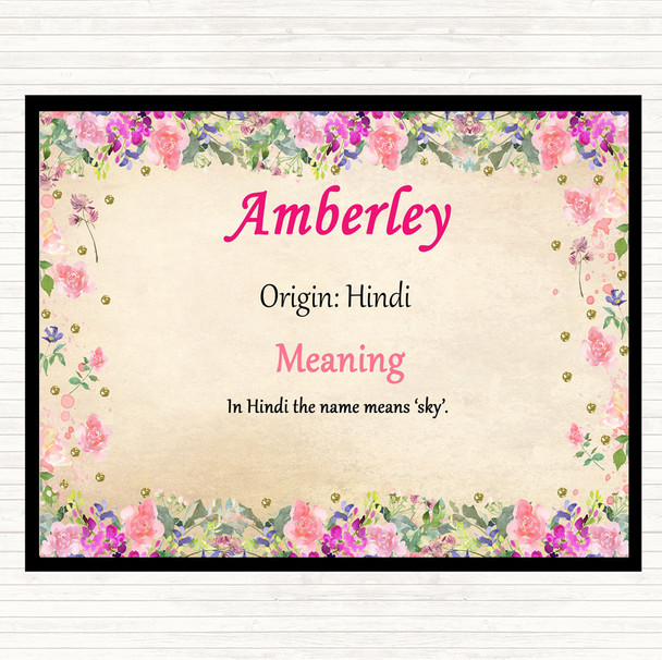 Amberley Name Meaning Mouse Mat Pad Floral