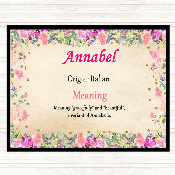 Annabel Name Meaning Mouse Mat Pad Floral