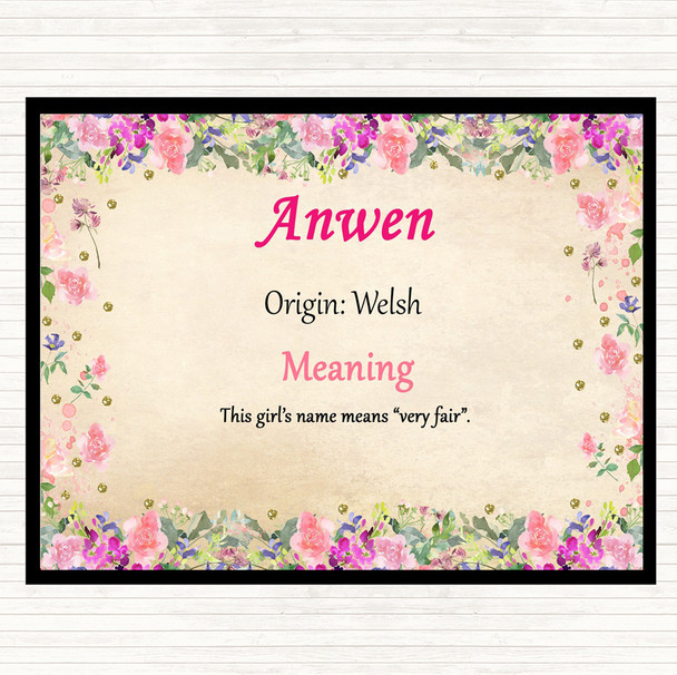 Anwen Name Meaning Mouse Mat Pad Floral