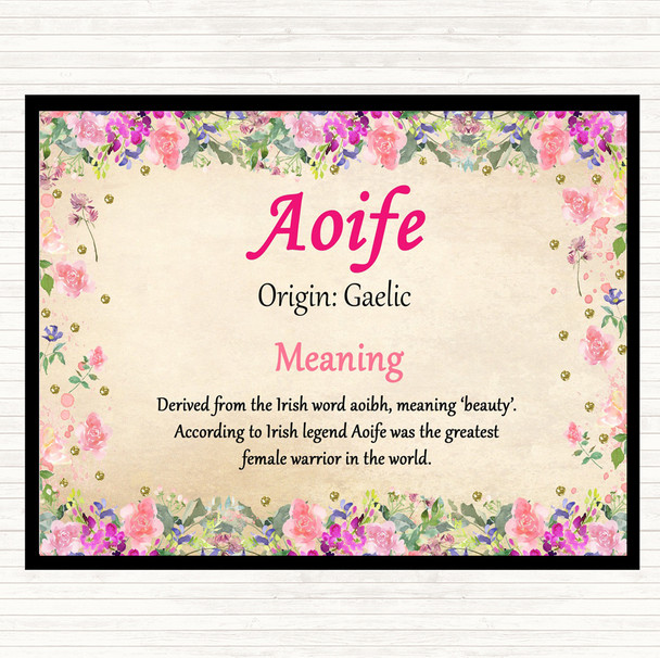 Aoife Name Meaning Mouse Mat Pad Floral