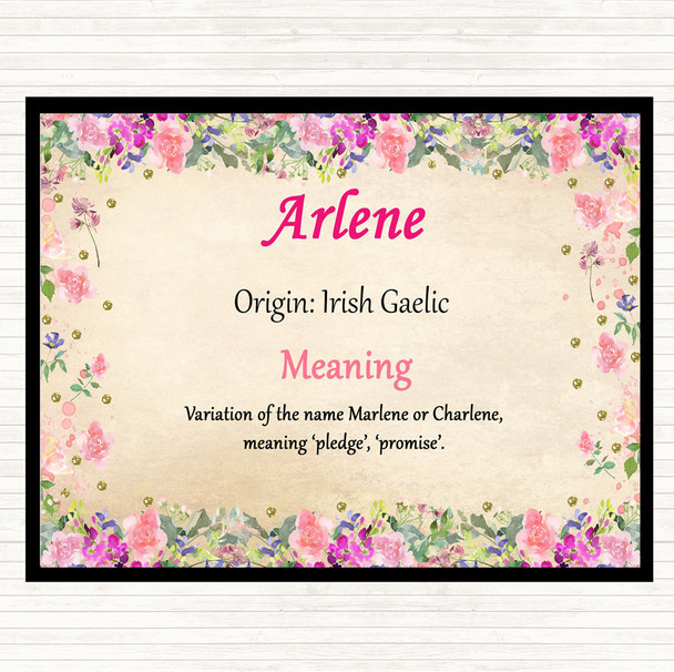 Arlene Name Meaning Mouse Mat Pad Floral