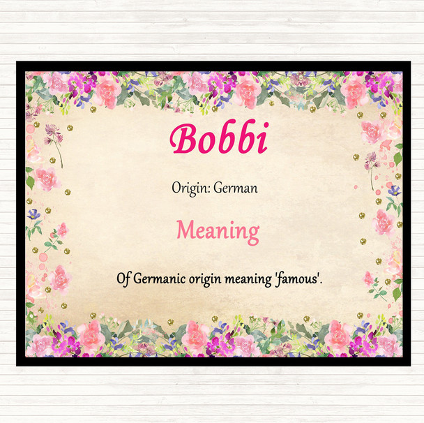 Bobbi Name Meaning Mouse Mat Pad Floral