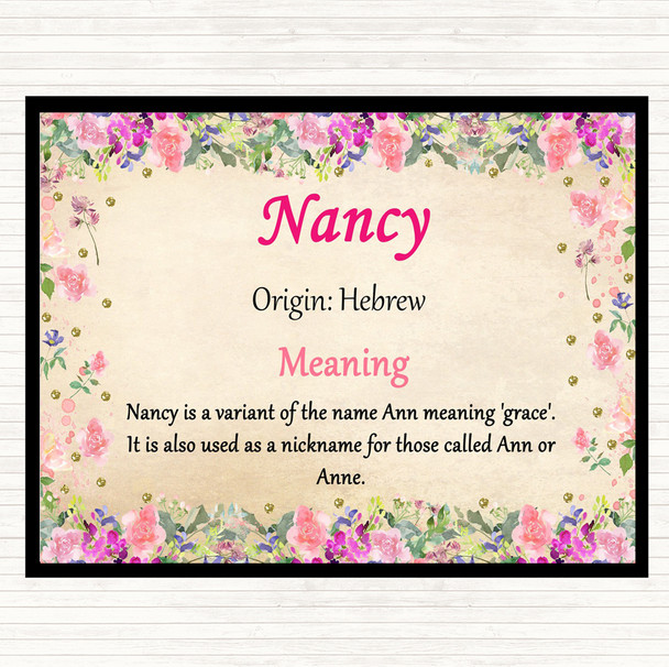 nancy Name Meaning Mouse Mat Pad Floral