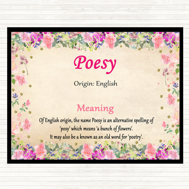 Poesy Name Meaning Mouse Mat Pad Floral