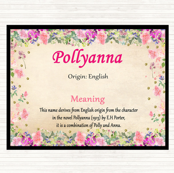 Pollyanna Name Meaning Mouse Mat Pad Floral