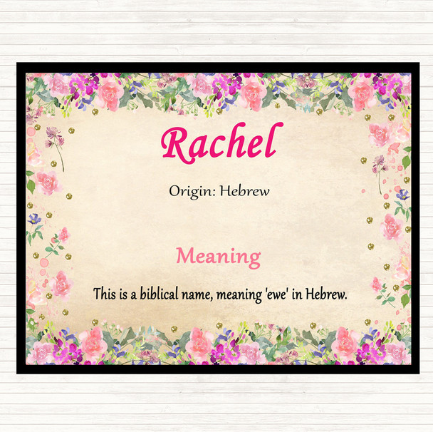 Rachel Name Meaning Mouse Mat Pad Floral