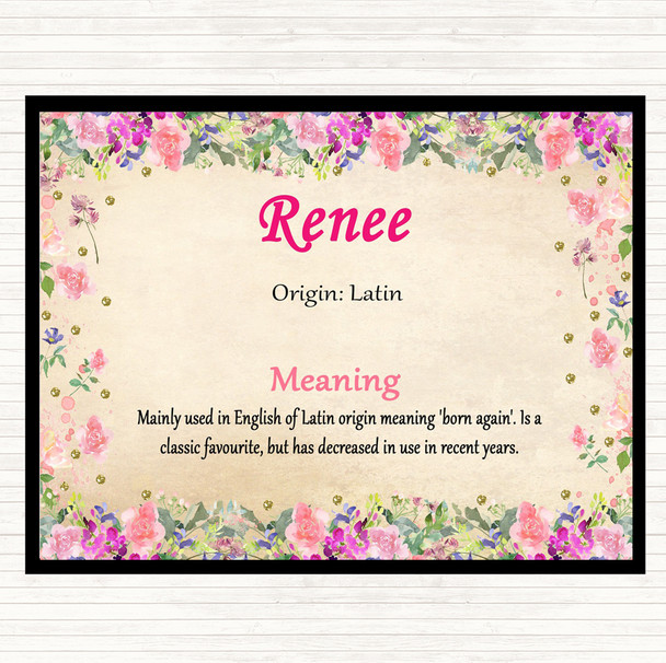 Renee Name Meaning Mouse Mat Pad Floral