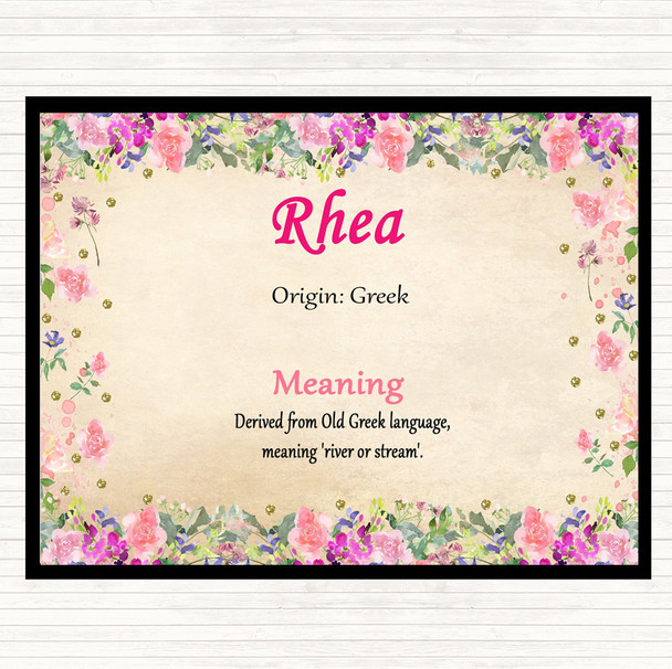 Rhea Name Meaning Mouse Mat Pad Floral
