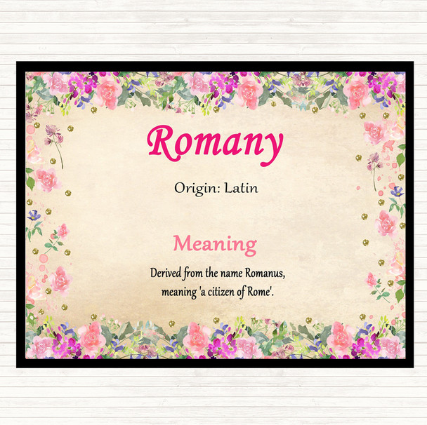 Romany Name Meaning Mouse Mat Pad Floral
