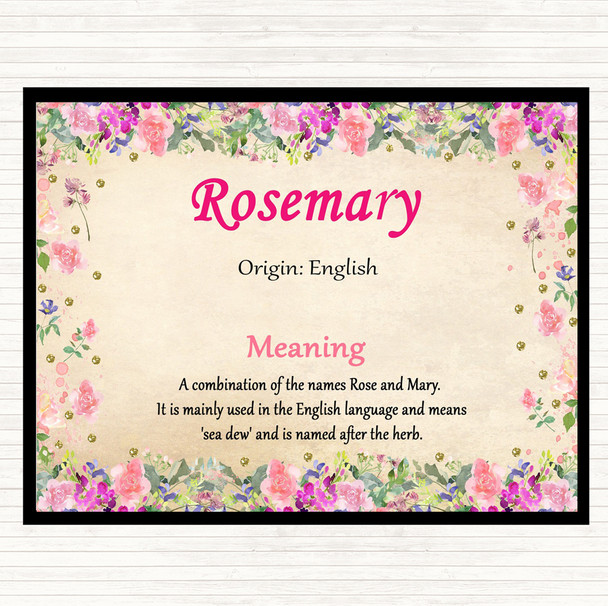Rosemary Name Meaning Mouse Mat Pad Floral