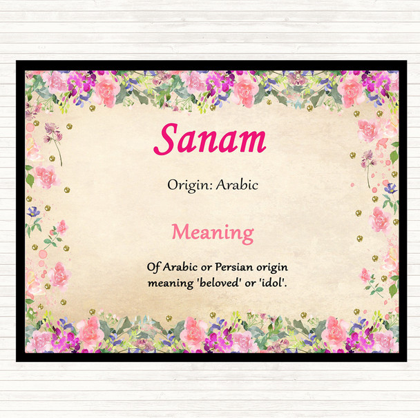 Sanam Name Meaning Mouse Mat Pad Floral