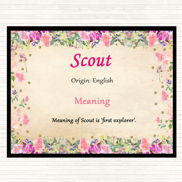 Scout Name Meaning Mouse Mat Pad Floral