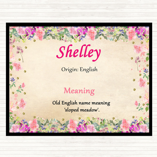 Shelley Name Meaning Mouse Mat Pad Floral