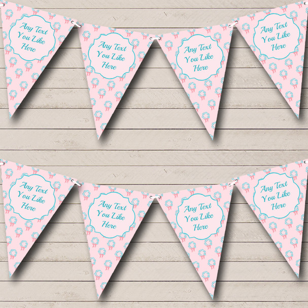 Pretty Pink Wreaths Personalised Christmas Decoration Bunting