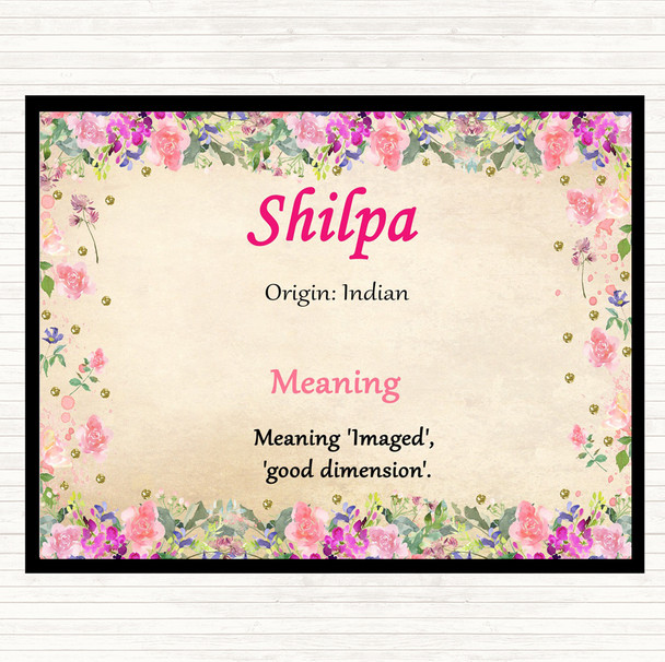 Shilpa Name Meaning Mouse Mat Pad Floral