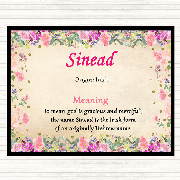 Sinead Name Meaning Mouse Mat Pad Floral