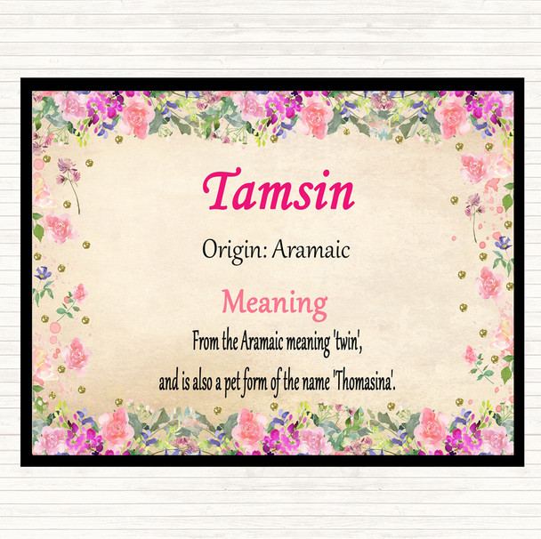 Tamsin Name Meaning Mouse Mat Pad Floral
