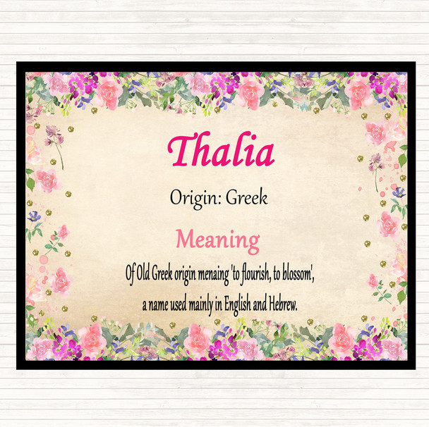 Thalia Name Meaning Mouse Mat Pad Floral