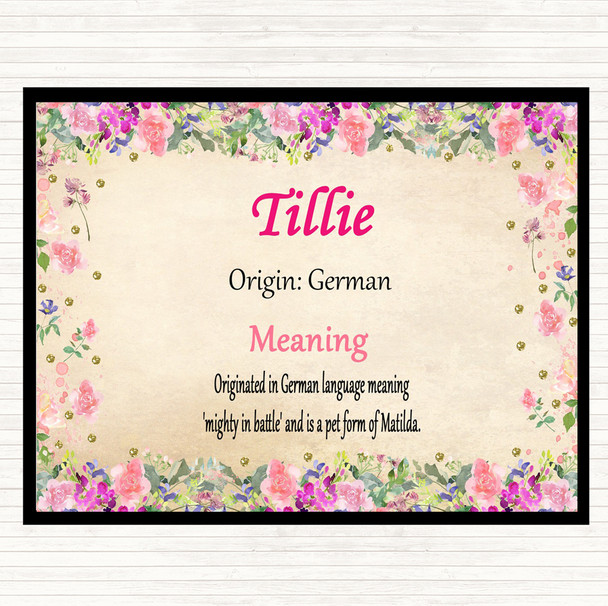 Tillie Name Meaning Mouse Mat Pad Floral