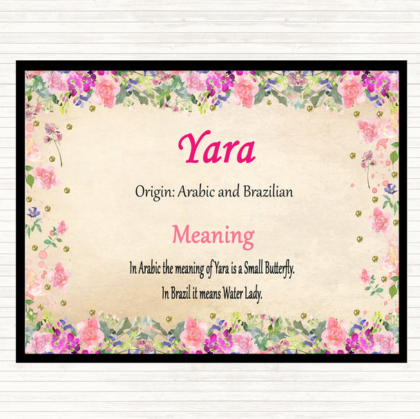 Yara Name Meaning Mouse Mat Pad Floral