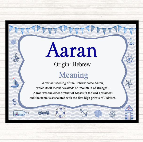 Aaran Name Meaning Mouse Mat Pad Nautical