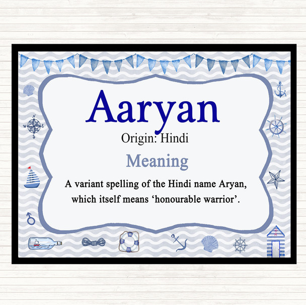 Aaryan Name Meaning Mouse Mat Pad Nautical