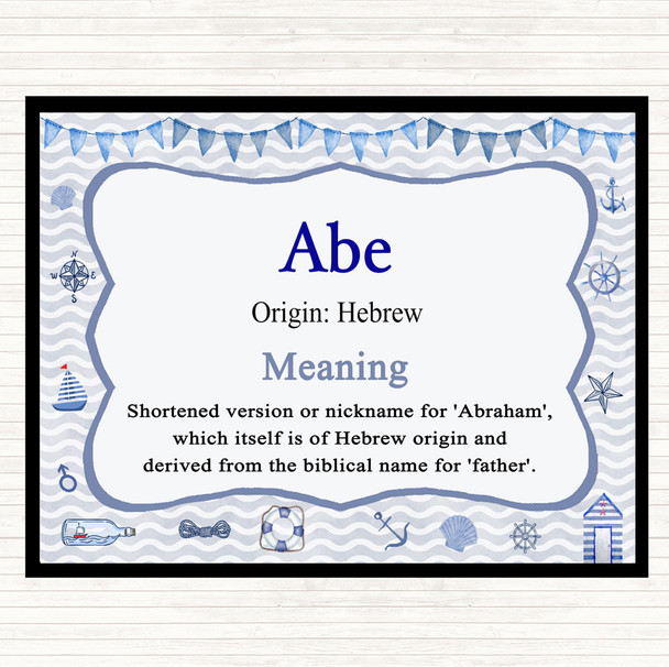 Abe Name Meaning Mouse Mat Pad Nautical