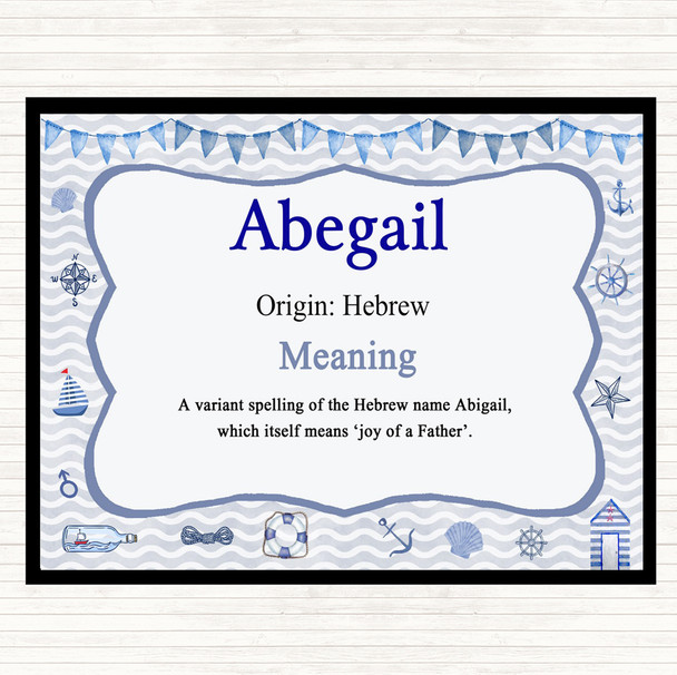 Abegail Name Meaning Mouse Mat Pad Nautical