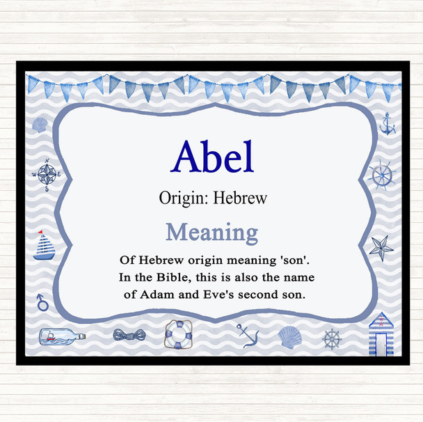 Abel Name Meaning Mouse Mat Pad Nautical