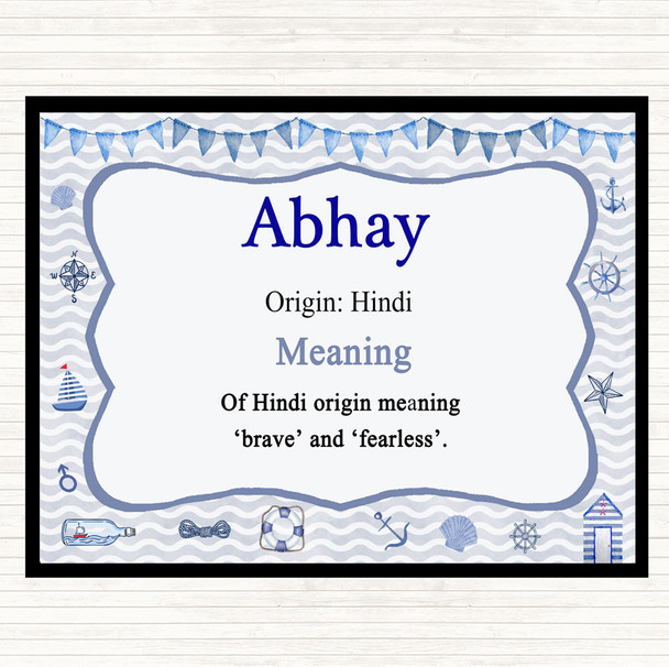 Abhay Name Meaning Mouse Mat Pad Nautical