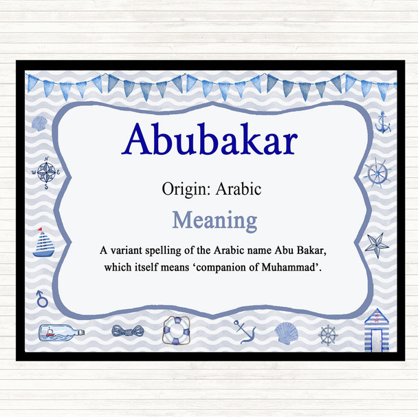 Abubakar Name Meaning Mouse Mat Pad Nautical