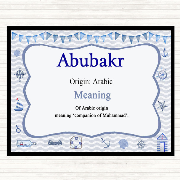 Abubakr Name Meaning Mouse Mat Pad Nautical