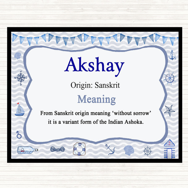 Akshay Name Meaning Mouse Mat Pad Nautical