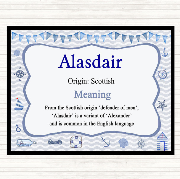 Alasdair Name Meaning Mouse Mat Pad Nautical