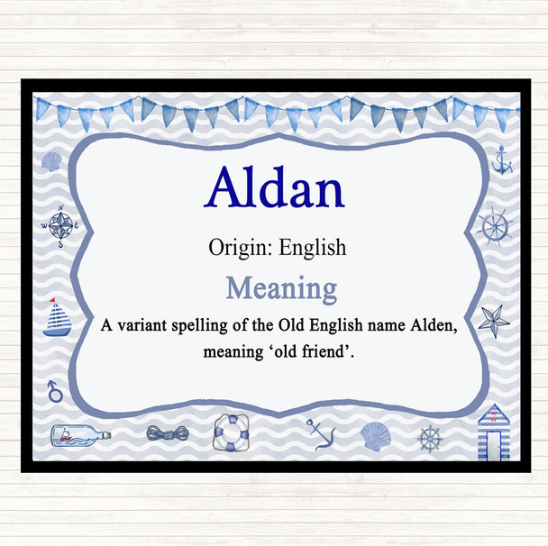 Aldan Name Meaning Mouse Mat Pad Nautical