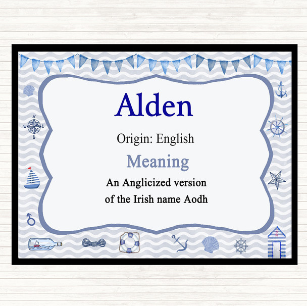 Alden Name Meaning Mouse Mat Pad Nautical