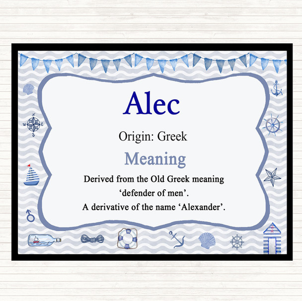 Alec Name Meaning Mouse Mat Pad Nautical