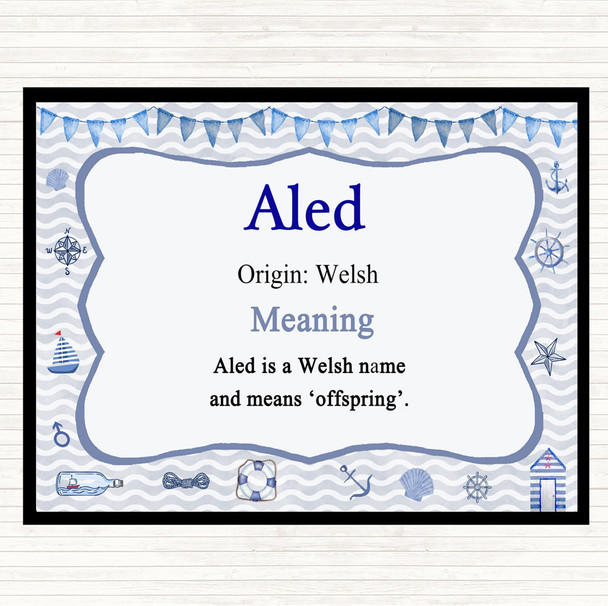 Aled Name Meaning Mouse Mat Pad Nautical