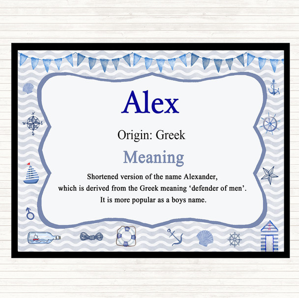 Alex Name Meaning Mouse Mat Pad Nautical